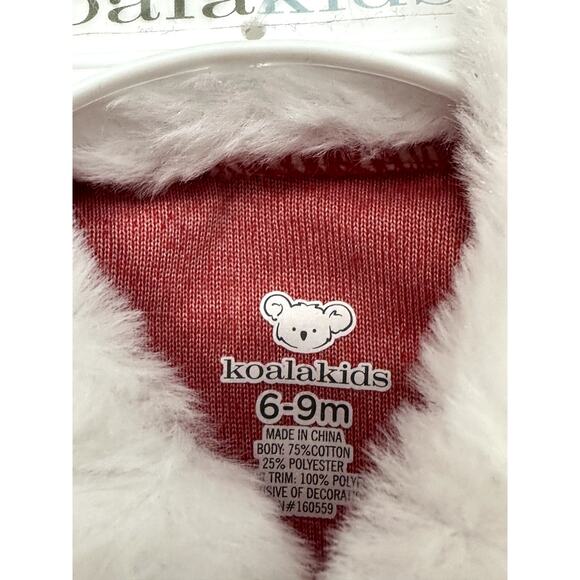 Koala Kids Santa Outfit Long-Sleeve Top Bottoms & Hat Multicolor 6-9 Months NWT - Picture 7 of 7